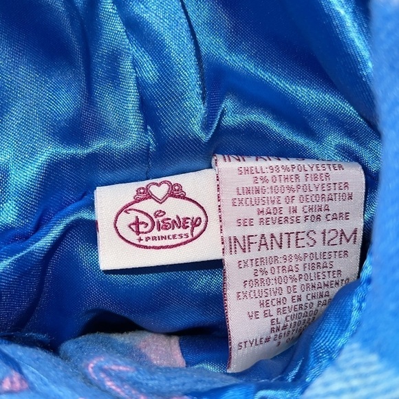 Disney Princess Cinderella plaid button jacket coat with hood Girls Sz 12 months - Picture 5 of 5
